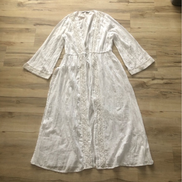 Abercrombie & Fitch Longsleeve Front Tie Maxi Dress Coverup - Picture 5 of 8